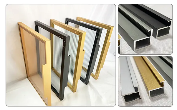 Powder coated glass door handles